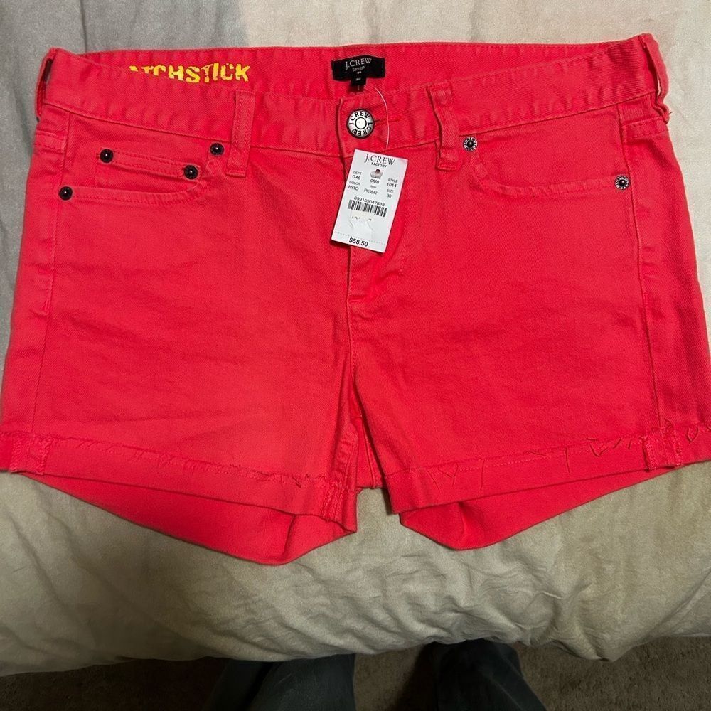 J. Crew Women's Bright Orange Jean Shorts